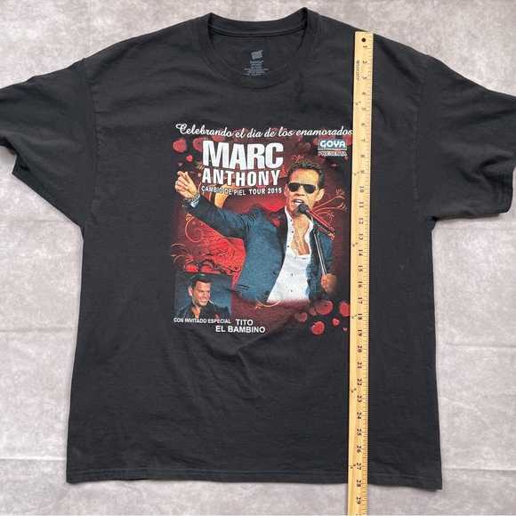Marc Anthony 2015 Concert Tour T Shirt Mens L Black Double Sided Graphic Music - Picture 11 of 14